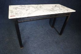 Marble Top Metal Framed Table 1240 x 750 x 540mm