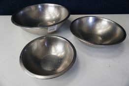 3no. Various Size Commercial Mixing Bowls