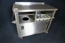 Mobile Stainless Steel Dummy Waiter with Waste Drop 1100 x 950 x 620mm