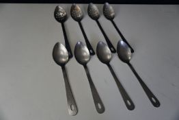 4no. Perforated Commercial Spoons and 4no. Solid Commercial Spoons