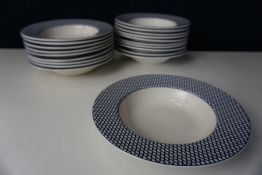 20no. Patterned Wide Rim Bowls 260mm dia