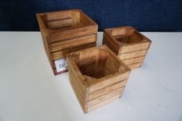 3no. Decorative Timber Display Boxes as Lotted