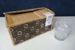 6no. Boxed and Unused Utopia Rockstar Double Old Fashioned Cut Glass Tumblers