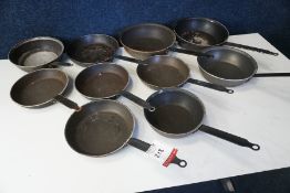 10no. Various Size Frying Pans