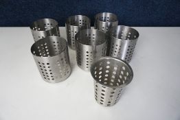 7no. Perforated Stainless Steel Cutlery Culinders