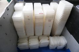 Large Quantity of Plastic Tubs with Quantity of Lids as Lotted