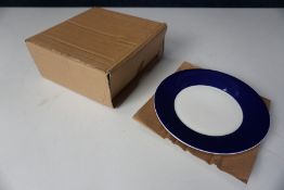 6no. Boxed and Unused Blue Rim Side Plates 170mm dia