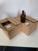 23no. 0.95L Brown Glass Bottles as Lotted, No Lids Present