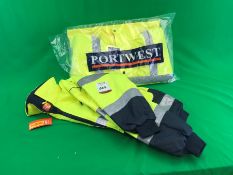Portwest High Visibility Traffic Jacket & Seen High Visibility Bomber Jacket, Size: Small