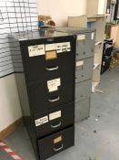 2no. Metal 4-drawer Filing Cabinets, with Contents as Lotted