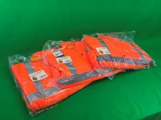 3no. Seen CBJENGORXL Orange High Visibility Jacket, Size: XL