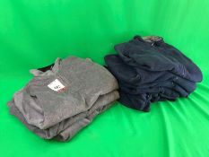 7no. Jerzees Fleeces Comprising; 2no. Grey Medium, 2no. Blue Medium & 2no. Large Blue