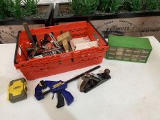 Quantity of Various Hand Tools and Building & Maintanence Sundries as Lotted, Crate Not Included