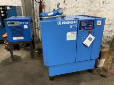 BOGE S15 Packaged Screw Compressor with Fluidair AMD12/AC Dryer & Inline Vapour and Oil Filters.