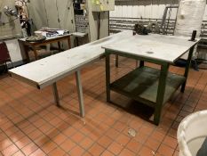 2no. Various Steel Framed Timber Top Workbenches with Record No. 3 4" Vice