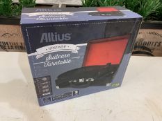 Boxed Altius Vintage Suitcase Turntable