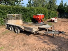 Ifor Williams GX126 Ramp Plant Trailer, Timber Bed, Twin Axle, 3700 x 1855mm, Note: Damage to