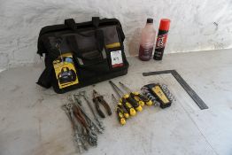 Quantity of Various Tools Comprising; Screw Drivers, Stanley Bag & Spanners as Lotted