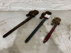 3no. Various Pipe Wrenches as Lotted