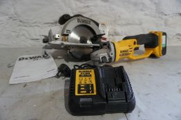 DeWalt DC5391 Circular Saw, DeWalt DCG412 Grinder & DeWalt Charging Block