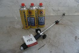 Butane Gas Cartridges and Torch as Lotted