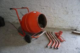 Electric Cement Mixer, Complete with Legs & Drip Tray