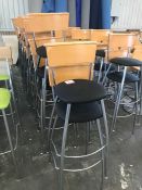 20no. Timber Backed Chrome Framed Stools, Please Note: Buyer Must be Satisfied with the condition of