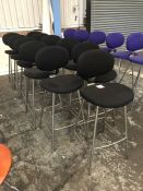 11no. Black Fabric Chrome Framed Stools, Please Note: Buyer Must be Satisfied with the condition