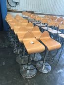 14no. Timber 'S' Shaped Chrome Based Stools, Please Note: Buyer Must be Satisfied with the condition