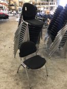 15no. Chrome Framed Black Stacking Chairs, Please Note: Buyer Must be Satisfied with the Condition