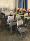 16no. Charcoal Chrome Framed Wire Backed High Chairs & 12no. Chrome Framed Wire Backed Armchairs