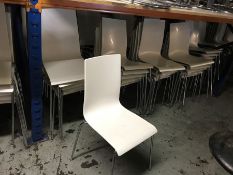 45no. White Glossed Chrome Legged Chair, Please Note: Buyer Must be Satisfied with the condition