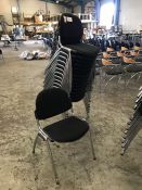 15no. Chrome Framed Black Stacking Chairs, Please Note: Buyer Must be Satisfied with the Condition