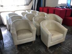 13no. Cream Tub Style Armchairs, Please Note: Buyer Must be Satisfied with the condition of their