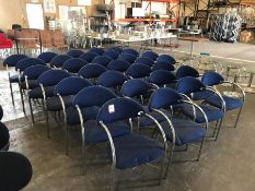 32no. Chrome Framed Blue Fabric Meeting Chairs, Please Note: Buyer Must be Satisfied with the