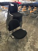 10no. Chrome Framed Black Stacking Chairs, Please Note: Buyer Must be Satisfied with the Condition