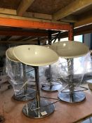 4no. White Gloss Finished Chrome Based Stools, Please Note: Buyer Must be Satisfied with the