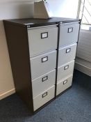 2no. Brown & Cream Filing Cabinets