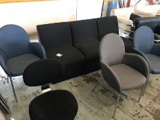 4no. Various Fabric Chairs & 3 Section Fabric Black Sofa, Please Note: Buyer Must be Satisfied