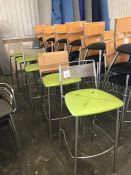 5no. Lime Green Chrome Framed Wire Backed High Chairs