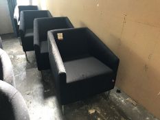 4no. Fabric Tub Style Chairs, Please Note: Buyer Must be Satisfied with the condition of their