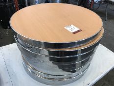 10no. 600mm Chrome Rimmed Light Beech Effect Table Tops, Please Note: Buyer Must be Satisfied with