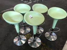 5no. Light Green Height Adjustable Stools, Please Note: Buyer Must be Satisfied with the condition