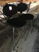 2no. Chrome Framed Black Stools, Please Note: Buyer Must be Satisfied with the condition of their