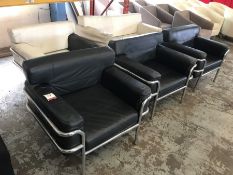 5no. Various Leatherette Style Sofas with Chrome Finish, Please Note: Buyer Must be Satisfied with