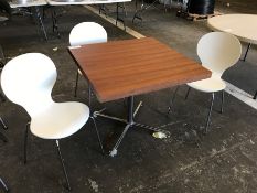 Timber Topped Chrome Based Table & 3no. Chairs as Lotted