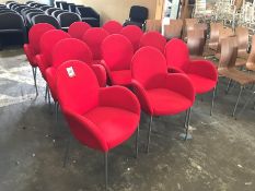 12no. Red Fabric Meeting Armchairs, Please Note: Buyer Must be Satisfied with the condition of their