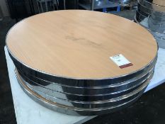 5no. 800mm Chrome Rimmed Light Beech Effect Table Tops, Please Note: Buyer Must be Satisfied with