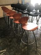 8no. Timber Backed Chrome Framed Stools, Please Note: Buyer Must be Satisfied with the condition