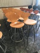 12no. Timber Backed Chrome Framed Stools, Please Note: Buyer Must be Satisfied with the condition of